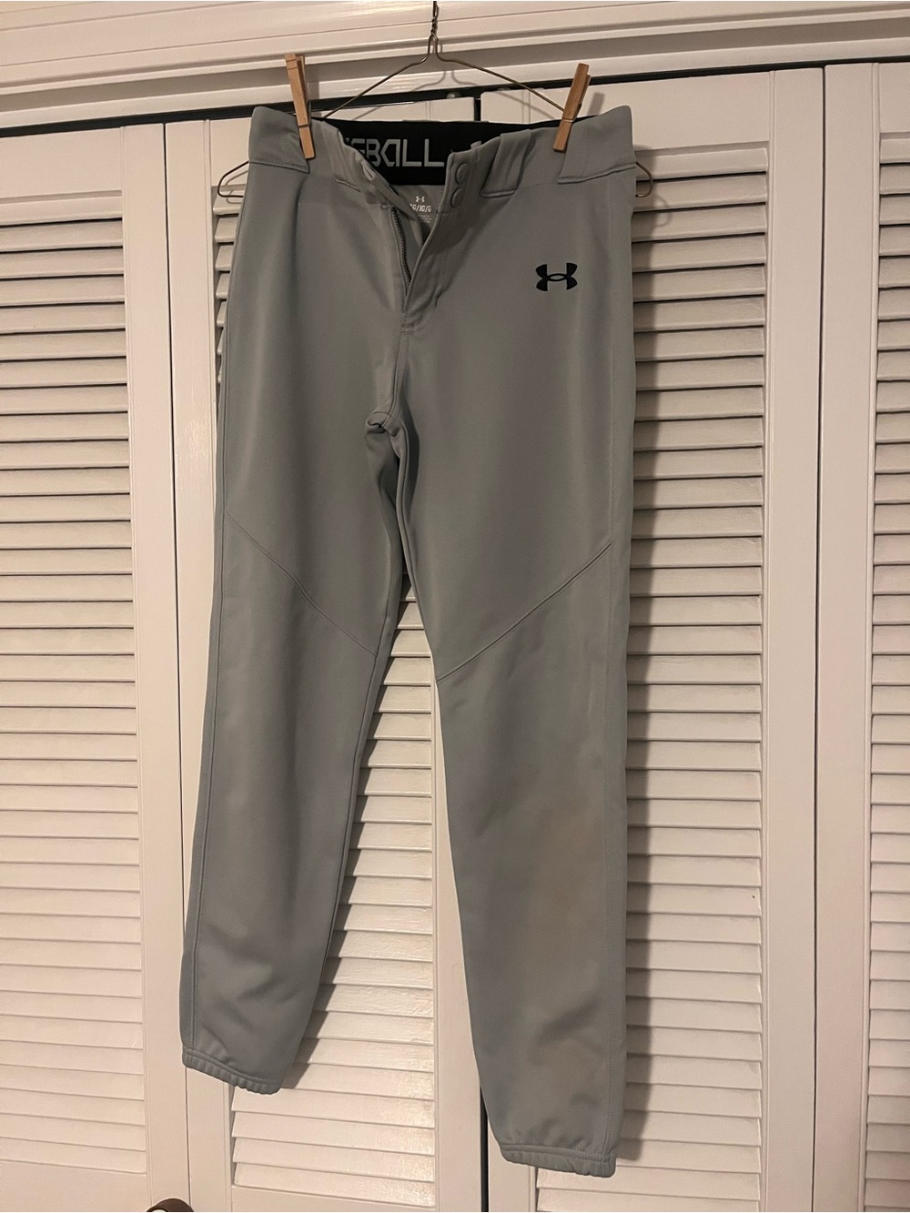 Youth Large Under Armour Baseball Pants Gray